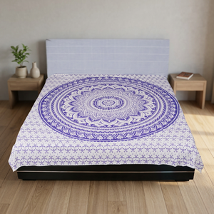 Round Mandala New Prints Mandala Printed Cotton <b>Bed</b> <b>Sheets</b>/Wall Hangings Tapestry Wholesale Indian Mandala Printed Twin Bedsheet - Product Image 3