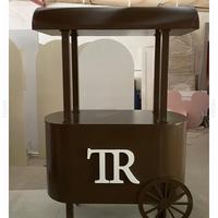 Chariot de nourriture mobile pliable pour mariage, design moderne populaire, LED, dessert, bonbons, avec logo personnalisé, PVC + acrylique