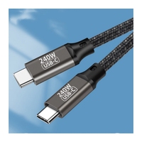 Pengisian daya cepat, kabel Data C ke C Usb3.1 1M 2M 3M, 480Mbps Male ke Male 240W VR untuk komputer