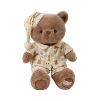 Adorable Ours en Peluche Pyjama Deux Couleurs Super Doux avec Base Lestée en Maille Trois Tailles Cadeau Mignon pour Enfants Anti-Stress