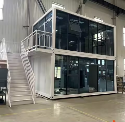 20/40-Foot Modular Double-Story Container Homes & Offices Prefabricated Steel-Frame Units for Apartments and Workspaces
