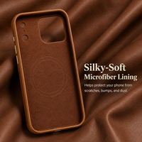 Étui de téléphone magnétique de luxe en cuir véritable OEM ODM avec logo personnalisé anti-EMF pour la série 18