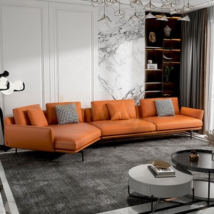 Ensemble de canapés pour salon Xuanzhen, meubles de salon, canapé italien moderne pas cher en forme de L, canapé <span class=keywords><strong>convertible</strong></span> en cuir nordique pour salon - Product Image 2