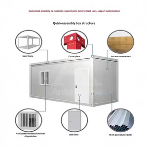 בית מכולה נייד רב תכליתי מפלדה עמידה בגודל 40 רגל, ניתן לפירוק, עם דלת נגללת, לשימוש כבית, חניה או קאסה קונטנדר. - Product Image 5