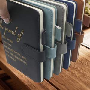 Cuaderno de cuero PU A5 de alta calidad personalizable, portalápices, hebilla de <span class=keywords><strong>Torre</strong></span> magnética, minutos de reuniones de negocios, suministros de oficina - Product Image 2