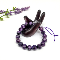 Prix usine vente bracelet charoite violet 8mm 10mm bracelet charoite en pierres précieuses polies pour cadeau