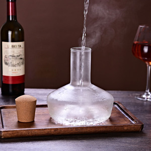 <span class=keywords><strong>Carafe</strong></span> à vin en verre transparent avec bouchon en liège naturel, sans plomb, pour vin rouge et whisky - Product Image 4