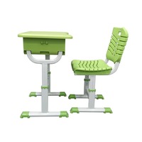 Table d'étude ergonomique réglable en hauteur pour enfants, ensemble bureau et chaise bleu pour enfants