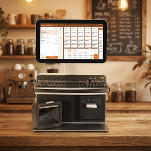 เครื่องเก็บเงินสดขนาด15.6นิ้วระบบ POS สองหน้าจอระบบสัมผัสแบบ WIN-dows พร้อมแป้นพิมพ์เครื่องพิมพ์สแกนเนอร์ - Product Image 1