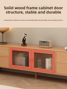 Mesa Auxiliar para Televisión y Mesa de Centro para Sala de Estar, Estilo Madera Original, Mueble de Almacenamiento con Base - Product Image 3
