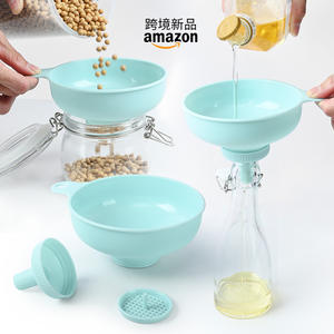 Juego de embudos de plástico de boca ancha y boca estrecha para aderezo para ensaladas, mermelada, aceite, vino, uso doméstico multifuncional - Product Image 5