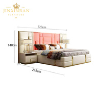Hochwertiges Modernes Luxus-Bettgestell Schlafzimmer Echtes Doppel-Lederbett in King- und Queen-Size