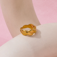 Joolim – bijoux en plaqué or 18 carats, cordon dégradé, nœud en acier inoxydable, bagues ouvertes pour femmes, bagues de déclaration, vente en gros