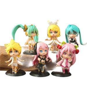 10CM 6PCS/SET Figurines d'anime mignonnes pour filles, figurines Megurin Luka Kagamine, jouets, poupées, figurines de manga Sakura Miku - Product Image 1
