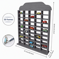 Étagère murale multifonctionnelle détachable en bambou et fer, noire, pour décoration moderne de la maison, jouets de bébé, voiture, salon
