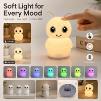 Veilleuse en silicone Honey, 3 options, sûre pour les bébés et les nourrissons, lampe douce à changement de couleur RGB, cadeau de vacances pour enfants