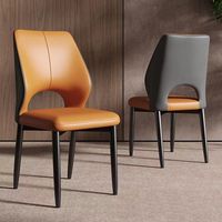 Chaise de Salle à Manger Luxe Italien Métal Moderne MDF Qualité Hôtelière Haut de Gamme pour Table à Manger Maison Tabouret à Dossier pour Salon Chambre
