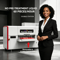 Imprimante DTG double station Fourstar nouvelle génération I3200x4, tête d'impression semi-automatique, machine d'impression textile pour t-shirts, écologique, 2400 DPI