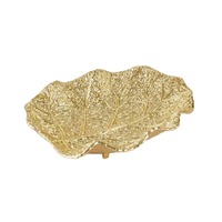 Élégant ensemble de bols à fruits modernes en alliage doré en forme de feuille, plateau de service décoratif pour fêtes, salon, table basse, comptoir de cuisine