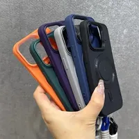 Étui magnétique avec support d'objectif relevable pour iPhone 16 15 14 13 12 11 Pro Max 17 Plus, avec dragonne en nylon tendance et cordon, coque souple NOUVEAU