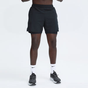 Boş özel Logo atletik Jogger spor şort Mens koşu spor Fitness şortu çizgili örgü 2 in 1 yaz rahat eğitim şort - Product Image 2