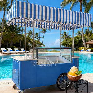 Carrito de Comida Móvil para Venta al Aire Libre, Mini Remolque de Comida, Carrito para Jugos, Leche, Hot Dogs, Helados - Product Image 1