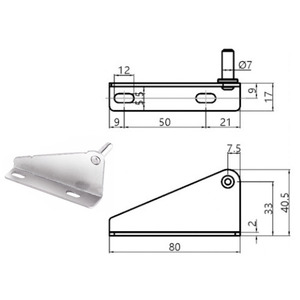 Bisagra para Puerta de Refrigerador JBDQ, 80x40.5mm, Acero Inoxidable, Comercial, Fácil Instalación - Product Image 3
