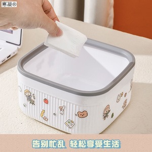 Mini Cute Desktop Trash Can Rectangular Small Size Indoor Use Wastebasket Storage Bin - Product Image 4