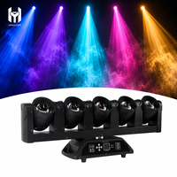 Projecteur LED à faisceau mobile 5x60W RGBW 4-en-1 à rotation infinie avec lumière dorée, contrôle DMX512 RDM, éclairage de scène pour événements DJ
