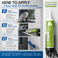 FEIDU Mastic silicone neutre structurel professionnel de qualité électronique à séchage rapide, adhérence extrême pour vitres et portes, emballage RTV