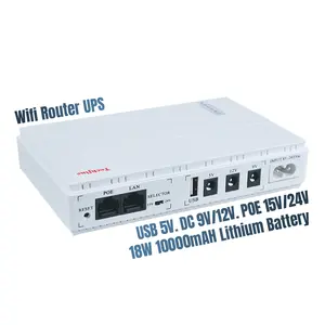 Wifi yönlendirici mini UPS güvenlik kamerası pil kutusu Modem yedekleme DC Online güç kaynağı 5V 9V 12V 1A 2A Mini UPS için Wifi yönlendirici