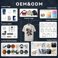 Camiseta Vintage para Hombre con Estampado Tie Dye Oscuro, Diseño de Collage, Efecto Desgastado, Dobladillo con Cordón Ajustable, Manga Corta, Estilo Urbano, OEM ODM