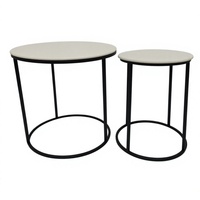 Tables basses gigognes modernes et écologiques, plateau en bois, structure métallique, pliables, couleur personnalisable pour le mobilier de salon