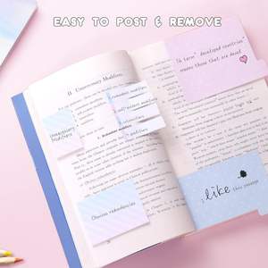 Etiqueta de índice rectangular de lunares de alta calidad, juego de notas adhesivas, marcapáginas de papel compensado, etiquetas de notas para biblioteca o útiles escolares - Product Image 3