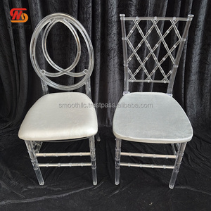 Chaise de mariage en résine plastique transparente lisse pour événements en plein air, chaise de fête de mariage transparente - Product Image 1