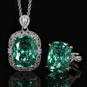 Vente en gros usine de bijoux fantaisie écologiques en cuivre, motif nid d'oiseau, grand zircon cubique taillé 15*20MM, ensemble de bijoux statement pour femmes - Product Image 3
