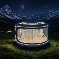 Vente Flash : Villa Modulaire en Acier T1, Maison Conteneur, Glamping, Hôtel, Cabane avec Véranda en Verre