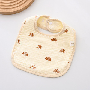 100% babero de algodón orgánico para bebé recién nacido <span class=keywords><strong>Saliva</strong></span> bolsillo botón cierre bebé alimentación babero - Product Image 5