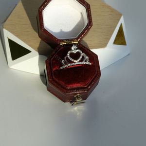 Dylam Low MOQ in Stock INS Style Minimalist S925 Sterling <b>Silver</b> Engagement Heart Shape Love <b>Crown</b> Rings Jewelry Fashion - Product Image 2