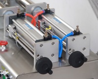 Machine de remplissage sans danger pour chocolat, miel, jus, sauce, confiture, remplissage de pâte, à piston pneumatique avec trémie chauffante