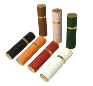 10ml Golden leather perfume bottle, handmade spray bottle travel takeaway glass inner bottle