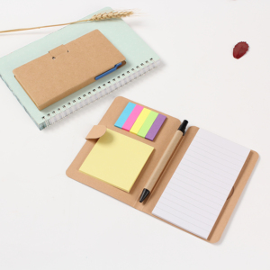 Blocs-notes adhésifs de couleurs assorties avec carte kraft et stylo – Offre spéciale – Blocs-notes adhésifs colorés - Product Image 2