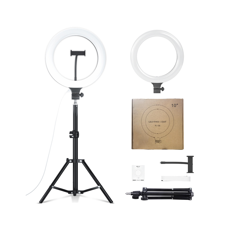 Аро селфи светодиодная кольцевая лампа с подставкой для штатива и держателем для телефона 10 дюймов