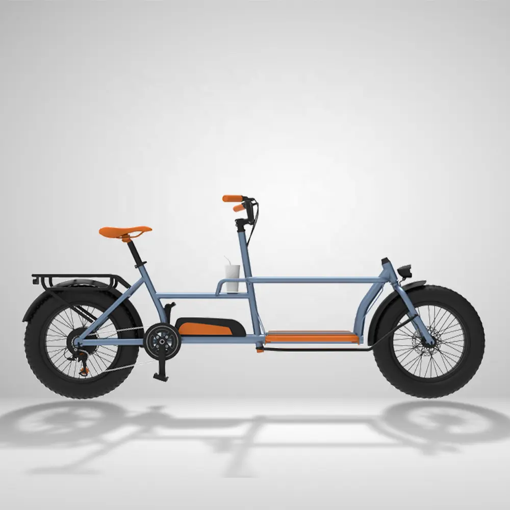 Vélo cargo électrique à chargement frontal pour les services de livraison 48v 500w à couple élevé