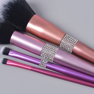 Ensemble de pinceaux de maquillage professionnels en cristal violet mat, pinceaux de maquillage, fard à paupières, Contour, pinceaux cosmétiques - Product Image 4