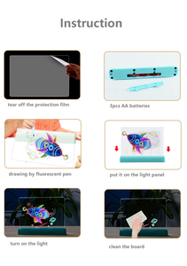 Giáo Dục Sớm Đồ Chơi 3D Ma Thuật Vẽ Pad Sáng Bằng Văn Bản Hội Đồng Quản Trị Ánh Sáng Bảng Vẽ Cho Trẻ Em - Product Image 6