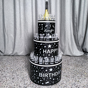 Espositore JOYISH Personalizzato per Bottiglie LED a 3 Livelli, per Torte di <span class=keywords><strong>Compleanno</strong></span>, Servizio VIP in Discoteca, Bicchieri da Shot <span class=keywords><strong>e</strong></span> Calici da Vino - Product Image 5