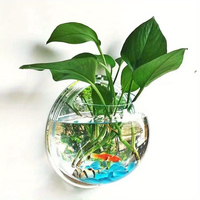 Aquarium mural transparent en acrylique de forme ronde, idéal pour la décoration de la maison et du bureau, aquarium mural à bul
