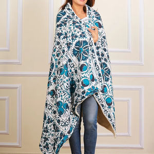 Rich Dark Blue Premium Eco-Friendly Reversible 100% Wool Modern All-Season Skin-Friendly Breathable Quilt Warm Sherpa Back - Product Image 1