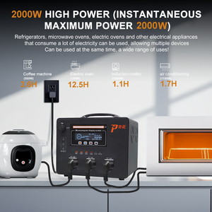 เครื่องกำเนิดไฟฟ้าพลังงานแสงอาทิตย์แบบพกพา รุ่นใหม่ 2000W 110V 220V สถานีพลังงานแบตเตอรี่ลิเธียม พร้อมระบบไฟส่องสว่างพลังงานแสงอาทิตย์ - Product Image 2